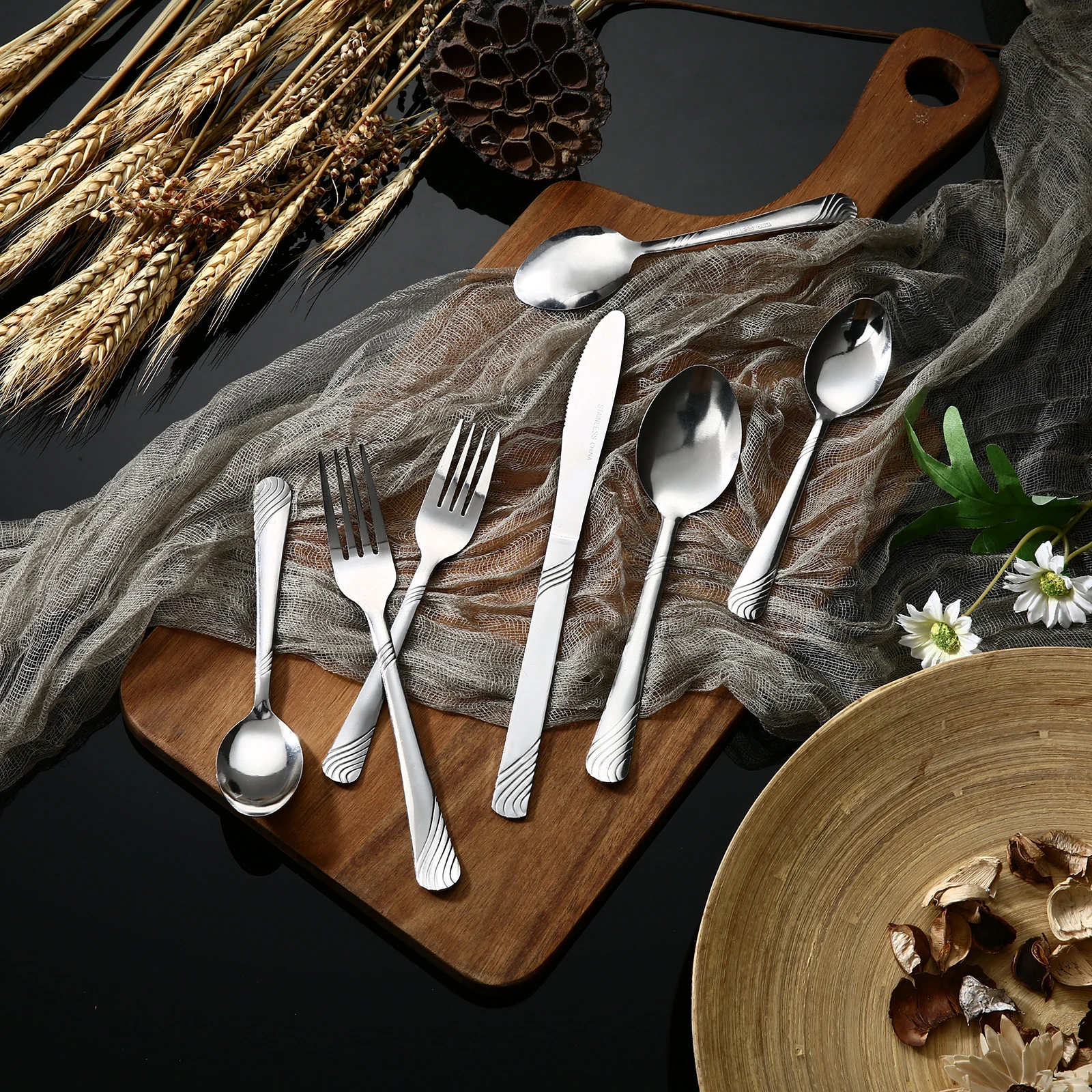 Stainless Steel Flatware Set Service for 8 - Image 5