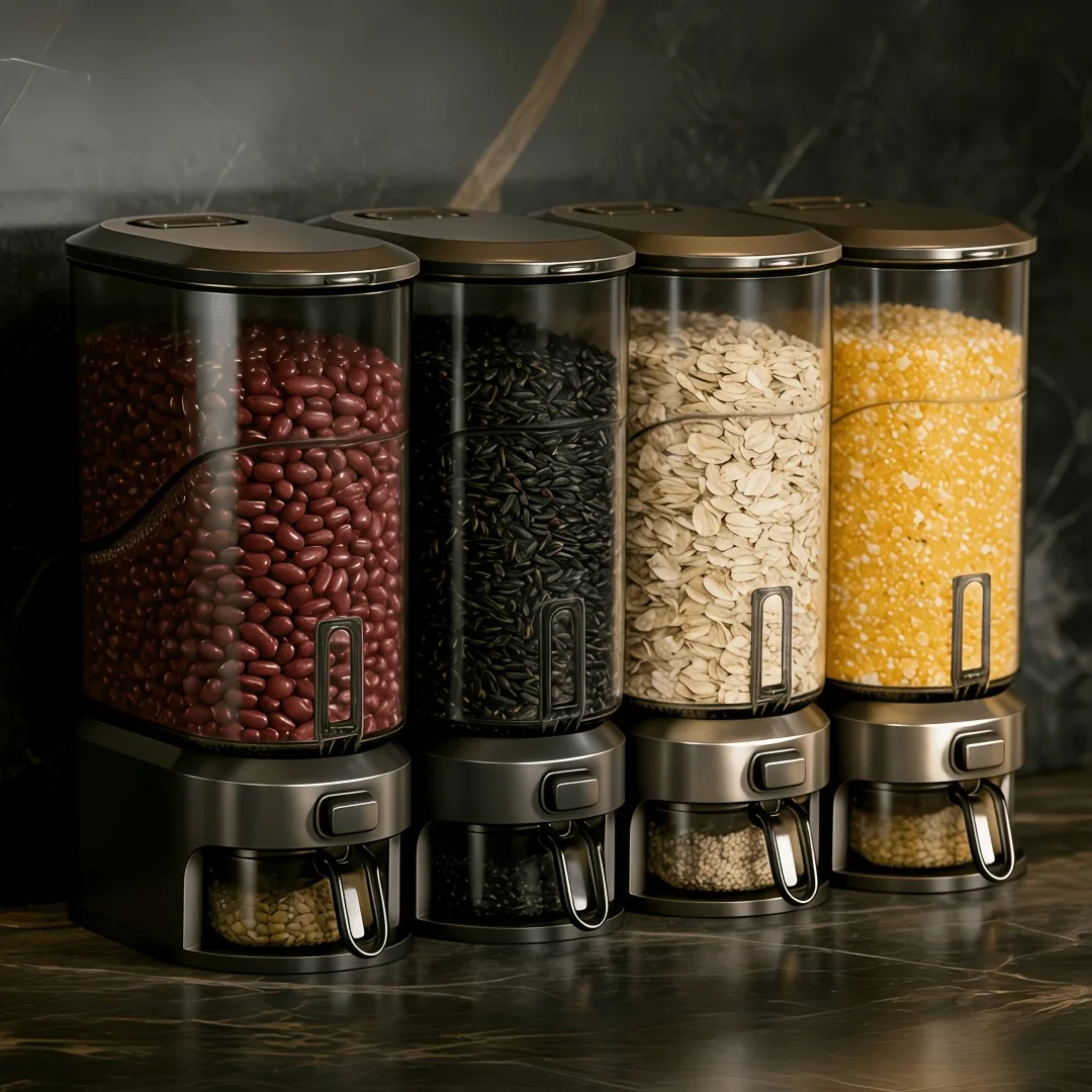 Black transparent Dry Foods Dispenser - Image 1