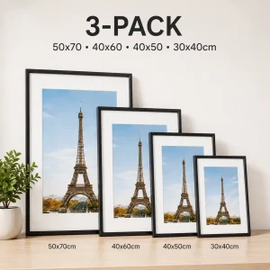 Modern Black Aluminum Picture Frames Set