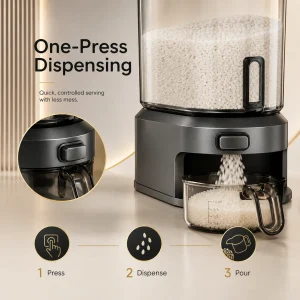 Black transparent Dry Foods Dispenser - Thumbnail Image 4
