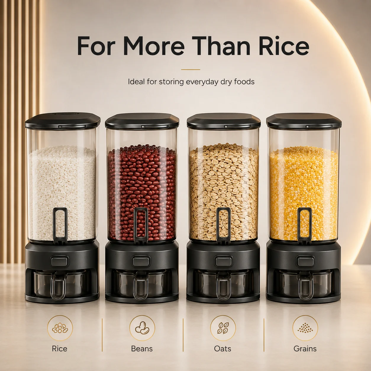 Black transparent Dry Foods Dispenser - Image 2