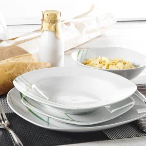 White Porcelain Ceramic Tableware Dinnerware Set - Thumbnail Image 3