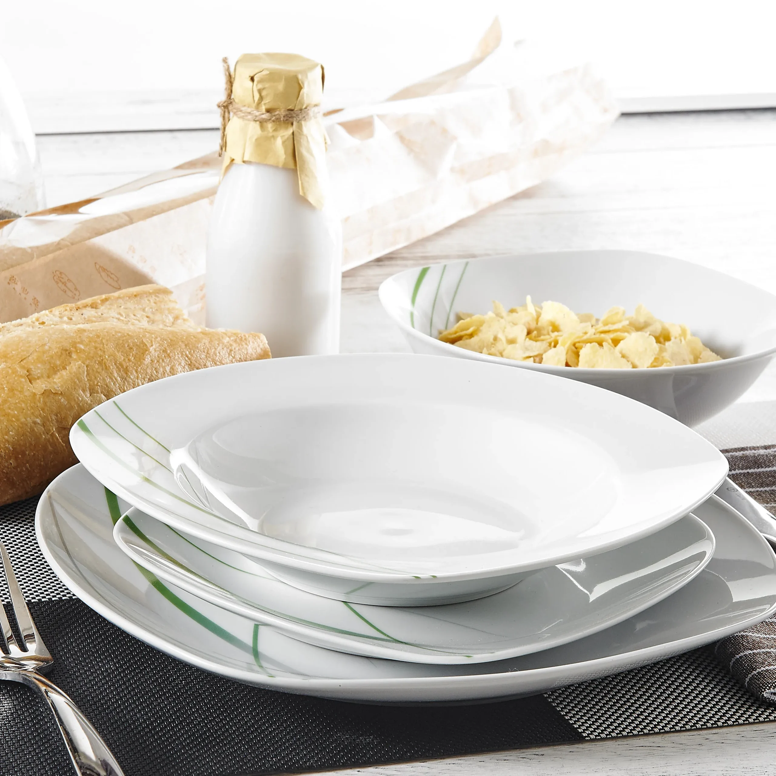 White Porcelain Ceramic Tableware Dinnerware Set - Image 3