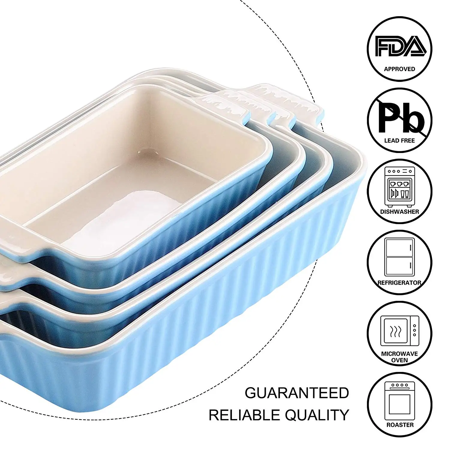 4-Piece Ceramic Baking Dish Set - Image 2