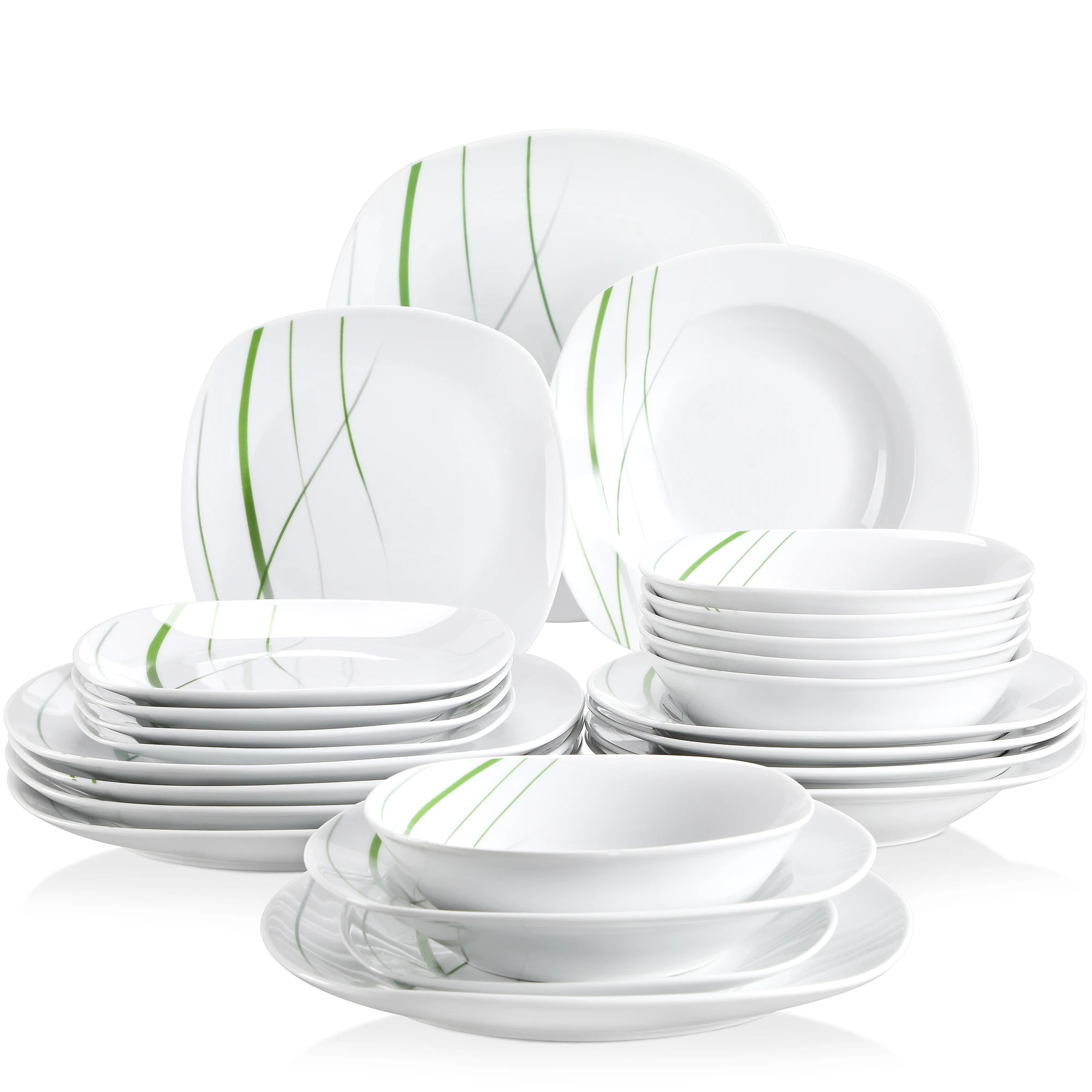 White Porcelain Ceramic Tableware Dinnerware Set - Image 1