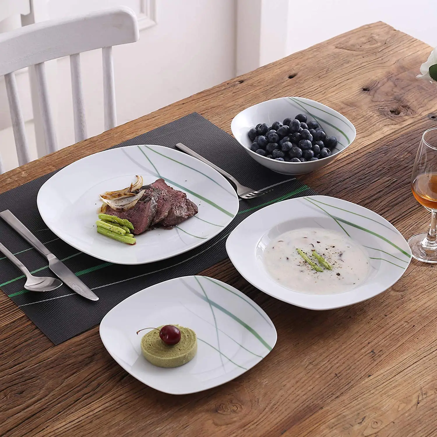 White Porcelain Ceramic Tableware Dinnerware Set - Image 4