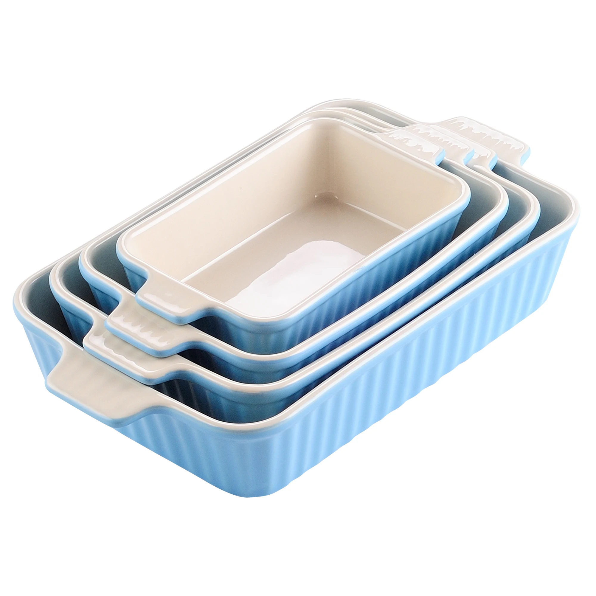 4-Piece Ceramic Baking Dish Set - Image 1