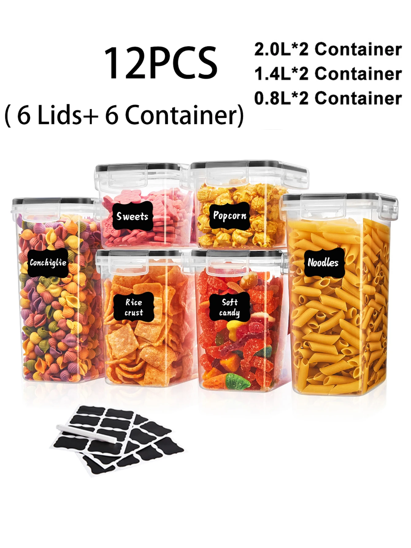Food Storage Containers with LIDS and Labels - Image 1