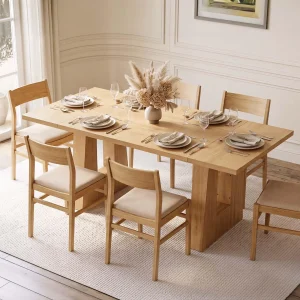 Mid Century Rectangular 63" Dining Table - Thumbnail Image 2