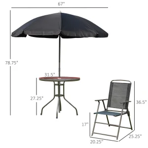 6 Piece Patio Dining Set with Umbrella. - Thumbnail Image 2