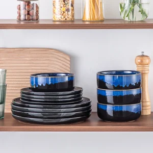 Starry Blue Stoneware Dinnerware Sets - Thumbnail Image 6