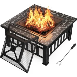 32" Outdoor Fire Pit w/ waterproof cover.
