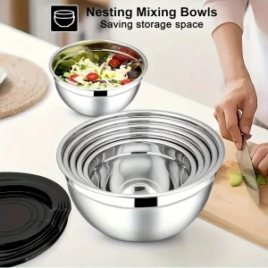 Stainless Steel Mixing Bowl Set, 17pcs - Thumbnail Image 2