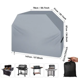 Heavy Duty BBQ Grill Cover with Adjustable Straps - Thumbnail Image 3