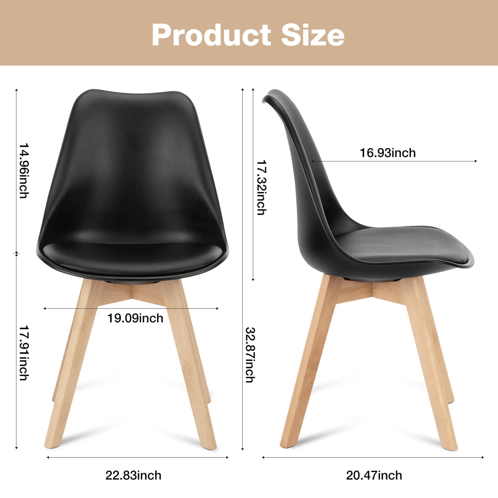 PU Leather Dining Chairs Set of 4 - Image 1