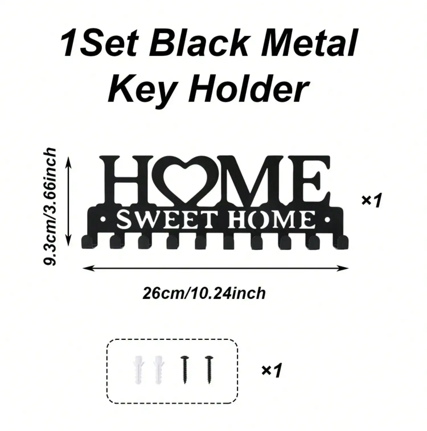 Home Sweet Home Key Rack, 10 Hooks - Image 5