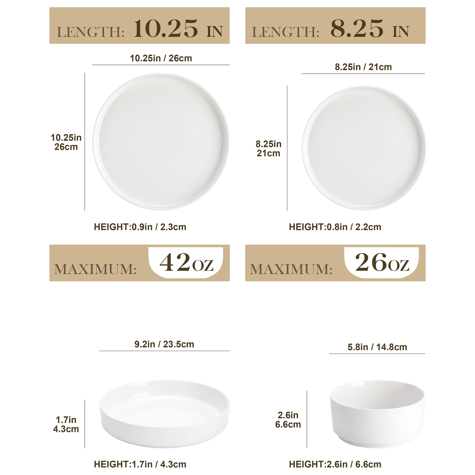 Dinner Plates Sets Black Rim - Image 3