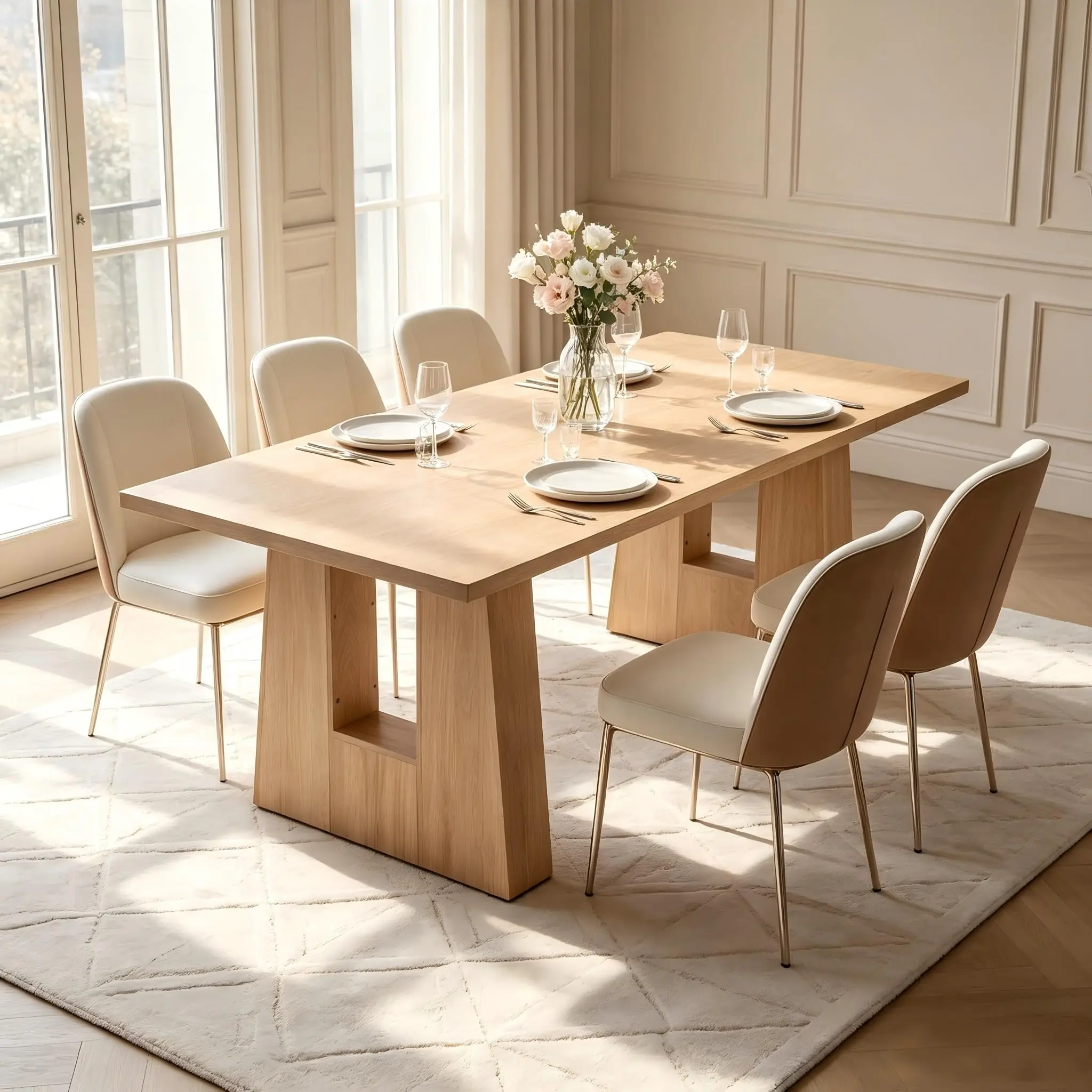 Mid Century Rectangular 63" Dining Table - Image 1