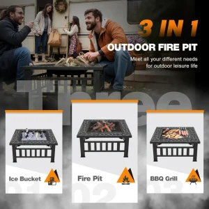 32" Outdoor Fire Pit w/ waterproof cover. - Thumbnail Image 3