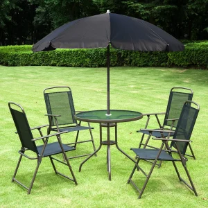 6 Piece Patio Dining Set with Umbrella.