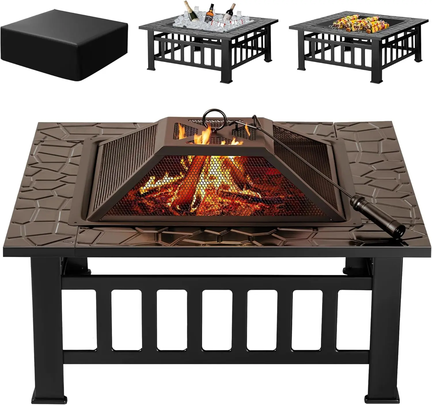 32" Outdoor Fire Pit w/ waterproof cover. - Image 6