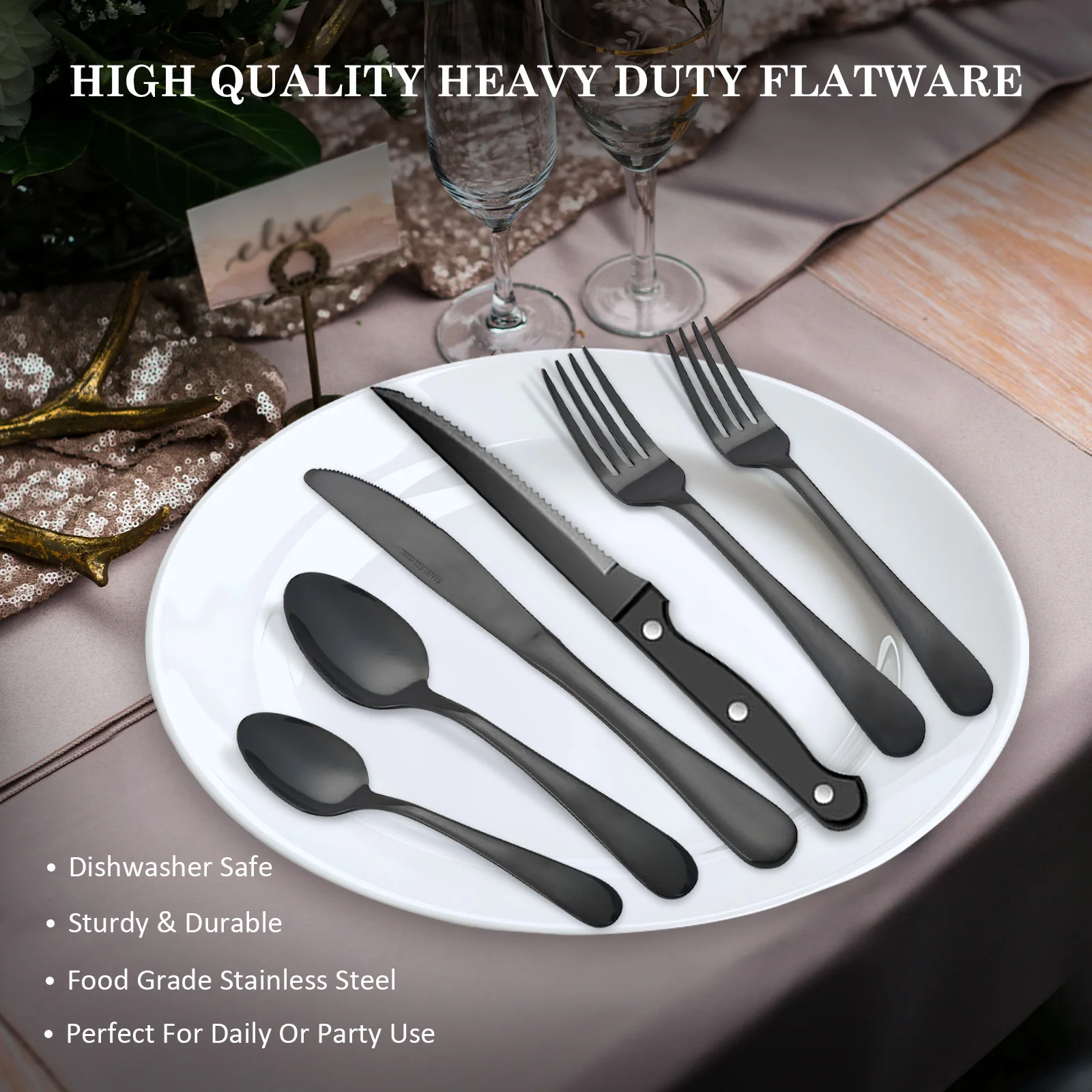 24Pcs Stainless Steel Flatware Set - Image 2