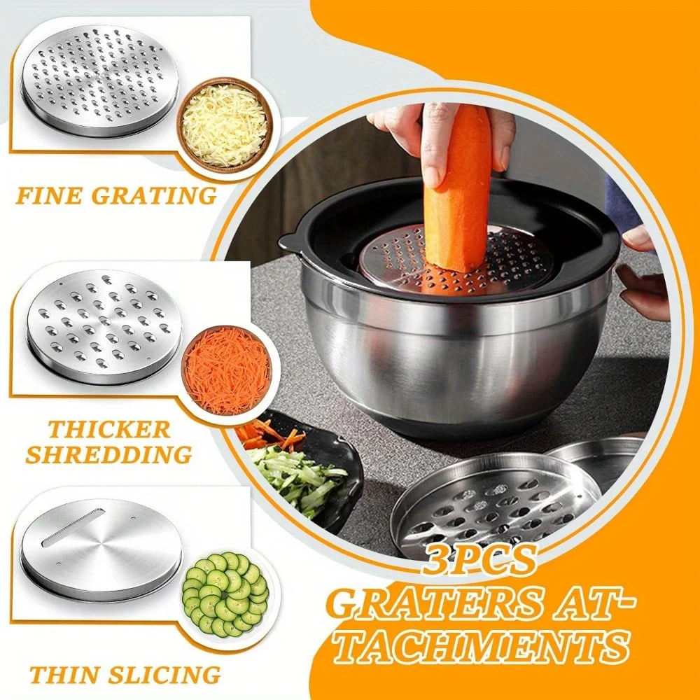 Stainless Steel Mixing Bowl Set, 17pcs - Image 6