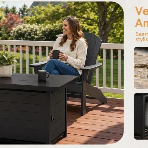 43" Rectangular Propane Fire Pit - Thumbnail Image 6