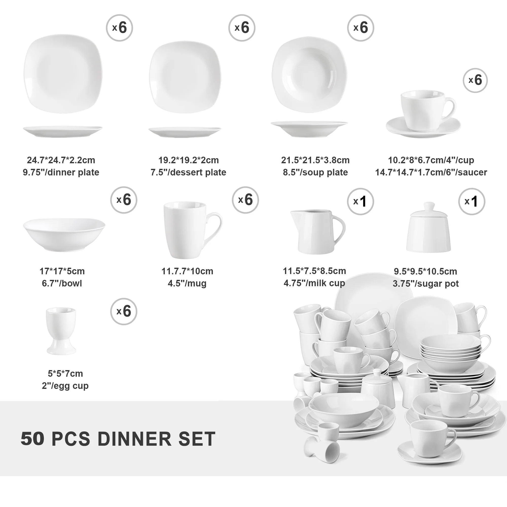 50-Piece Tableware Dinner Set - Image 3