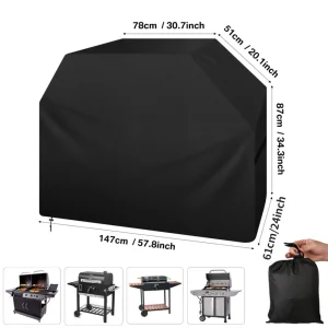 Heavy Duty BBQ Grill Cover with Adjustable Straps - Thumbnail Image 6