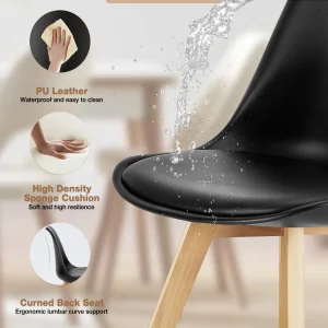 PU Leather Dining Chairs Set of 4 - Thumbnail Image 2