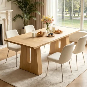 Mid Century Rectangular 63" Dining Table - Thumbnail Image 4