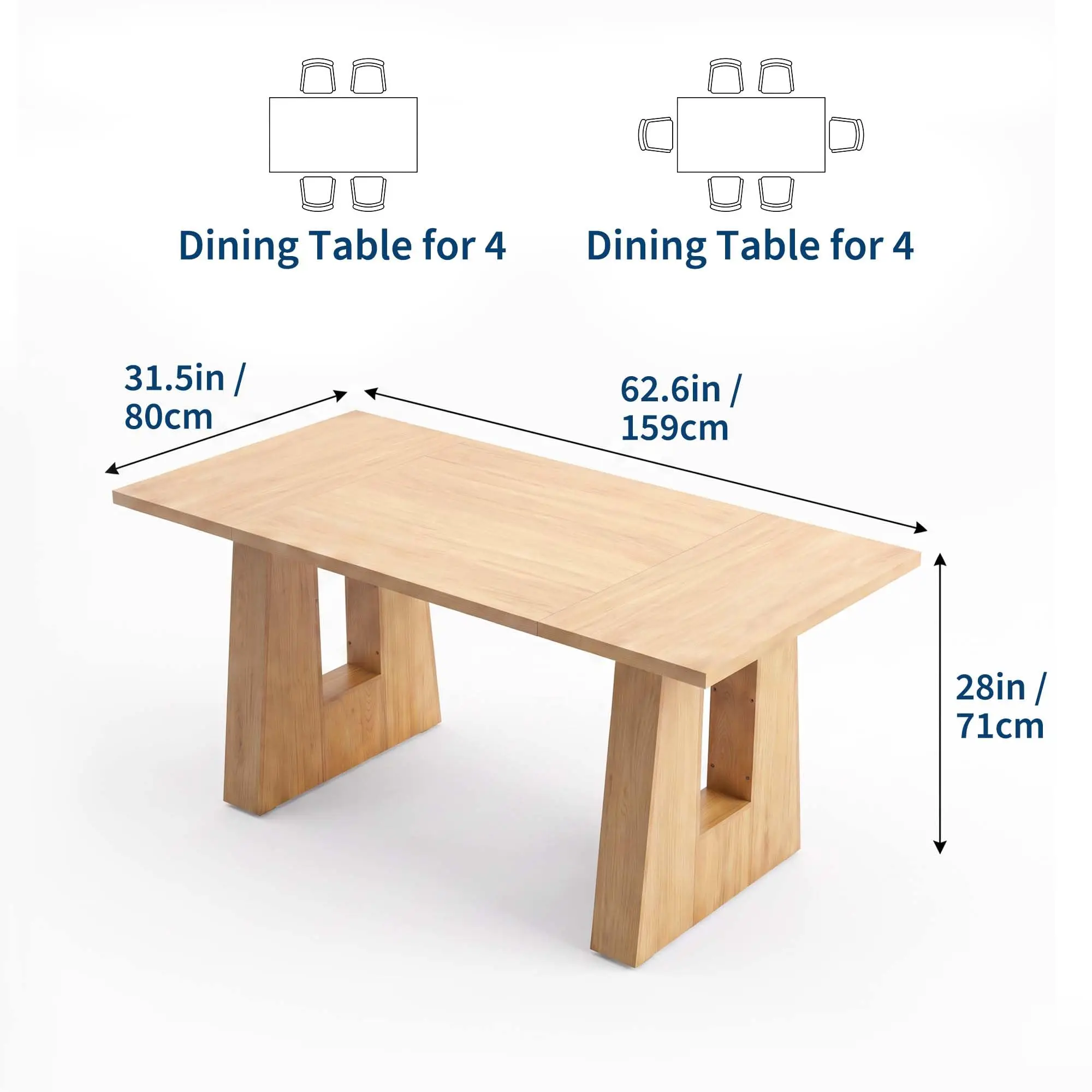 Mid Century Rectangular 63" Dining Table - Image 3