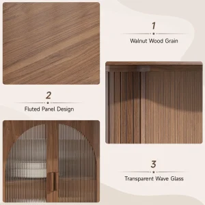 Walnut 70" Oval Dining Table w/ 2-Tier Storage Space - Thumbnail Image 4