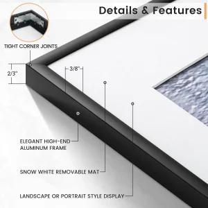 Modern Black Aluminum Picture Frames Set - Thumbnail Image 4