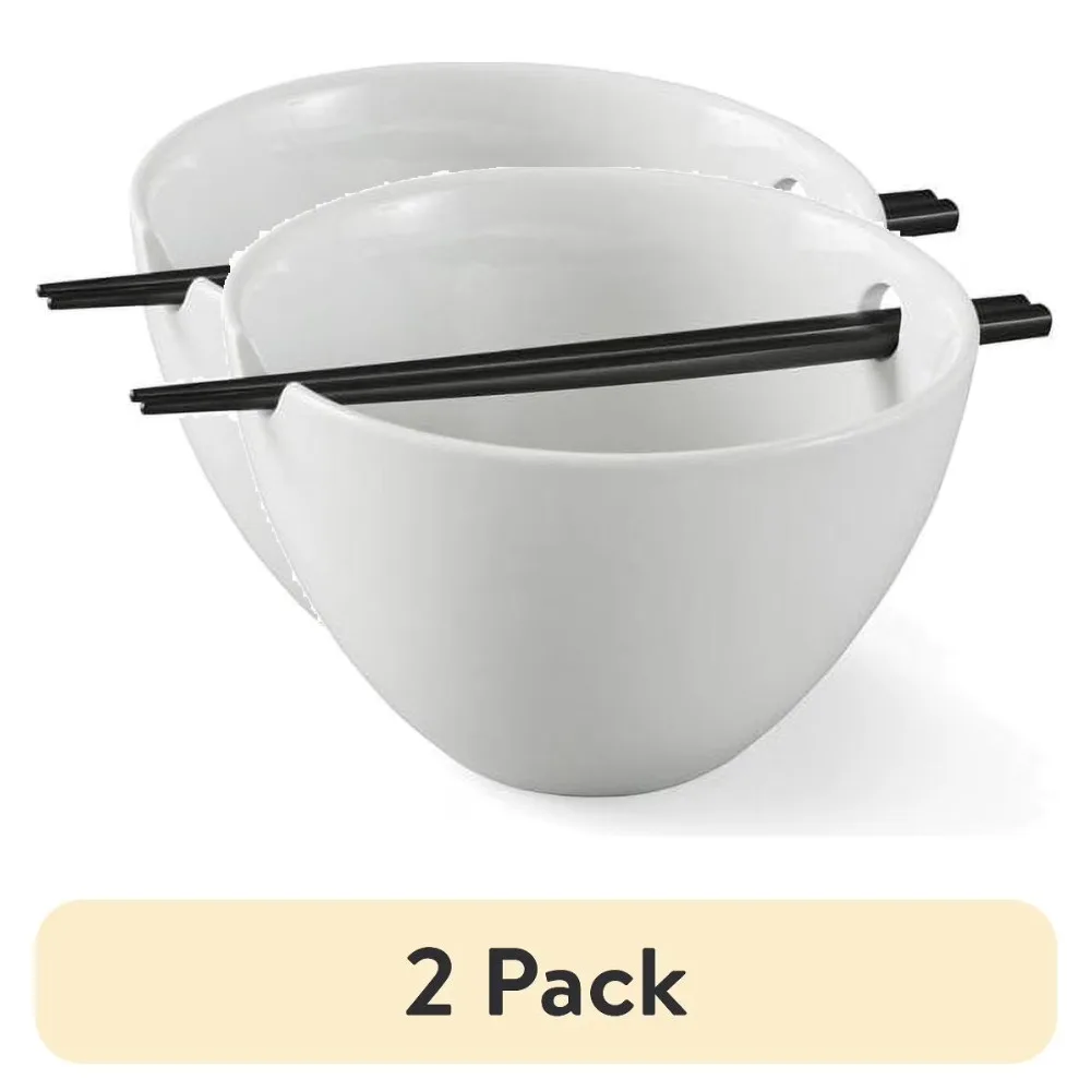 Classic White Porcelain Noodle Bowl - Image 4