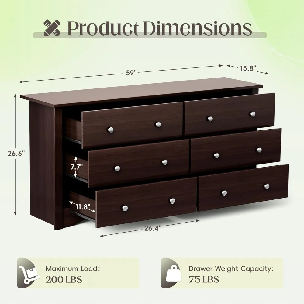 6 Drawer Dresser - Image 2