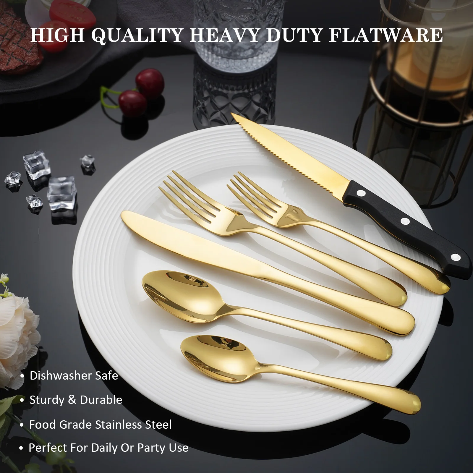 24Pcs Stainless Steel Flatware Set - Image 1