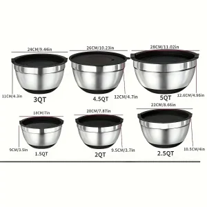 Stainless Steel Mixing Bowl Set, 17pcs - Thumbnail Image 5