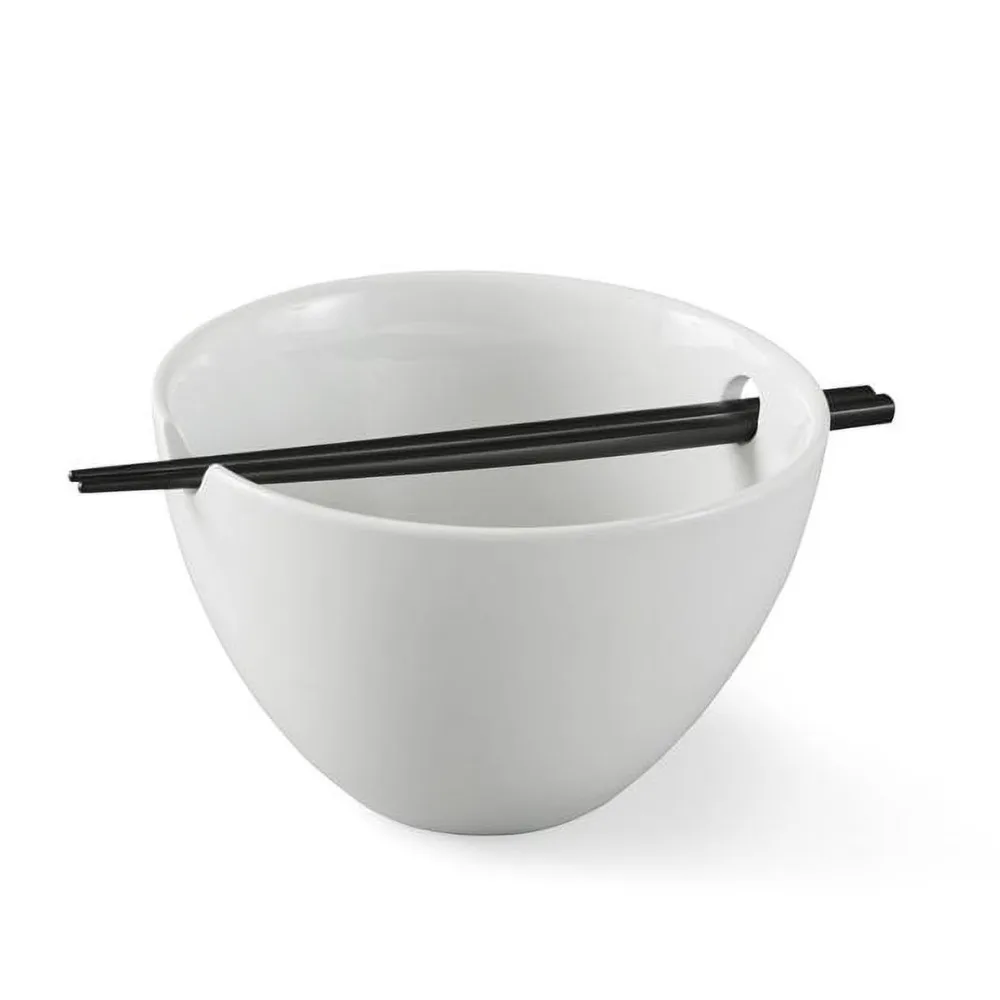 Classic White Porcelain Noodle Bowl - Image 2