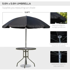6 Piece Patio Dining Set with Umbrella. - Thumbnail Image 3