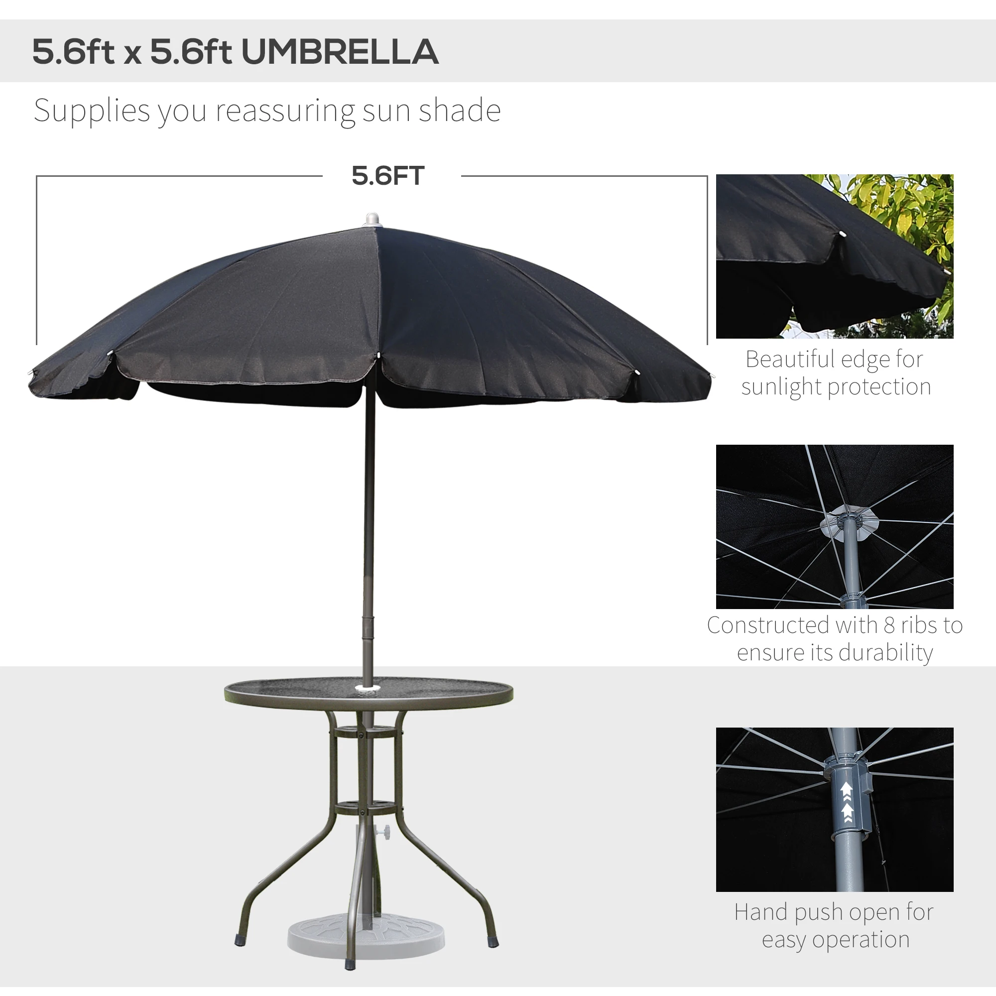 6 Piece Patio Dining Set with Umbrella. - Image 3