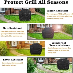 Heavy Duty BBQ Grill Cover with Adjustable Straps - Thumbnail Image 8