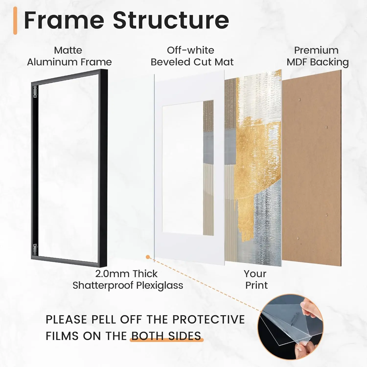 Modern Black Aluminum Picture Frames Set - Image 6