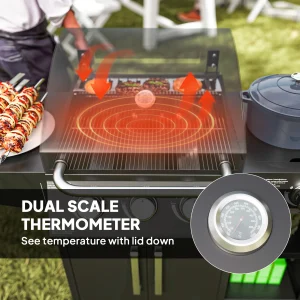Gas Grill with Side Burner and Shelves - Thumbnail Image 6