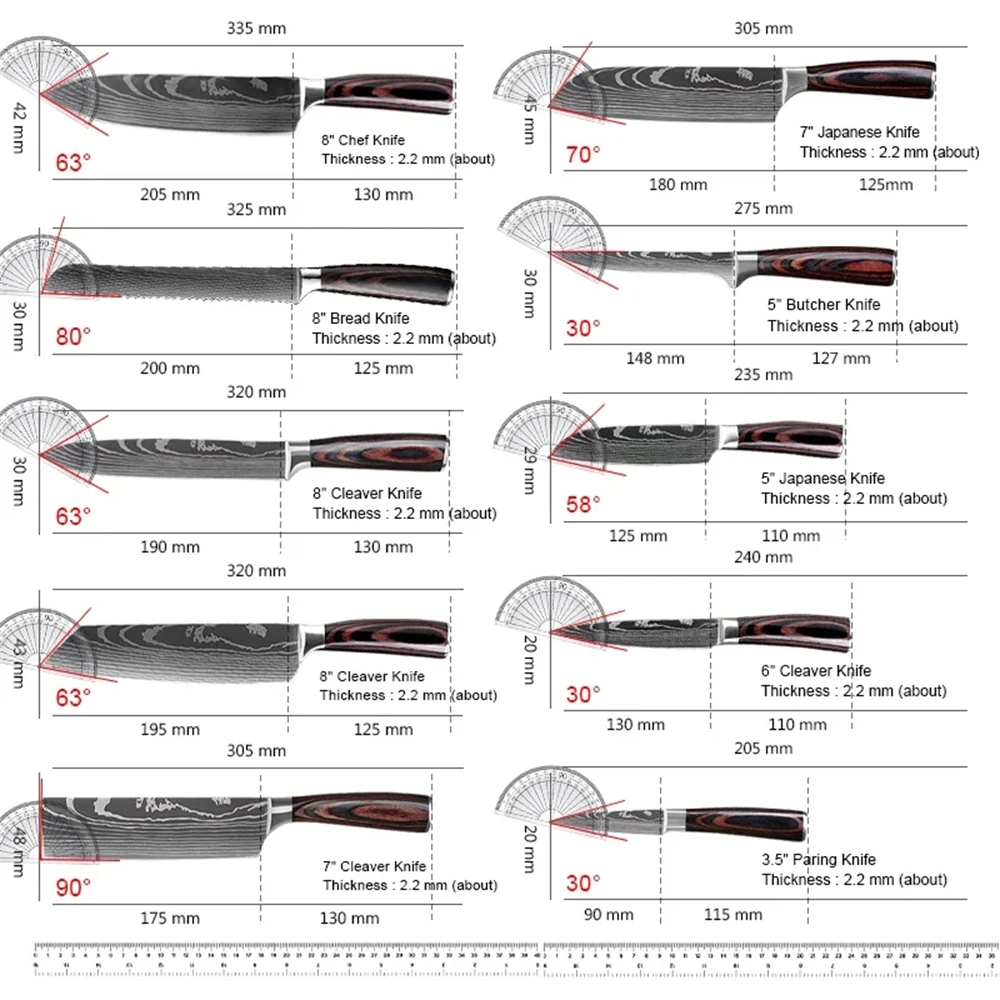 Kitchen Knife Set, Stainless Steel - Image 5