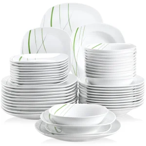 White Porcelain Ceramic Tableware Dinnerware Set - Thumbnail Image 2